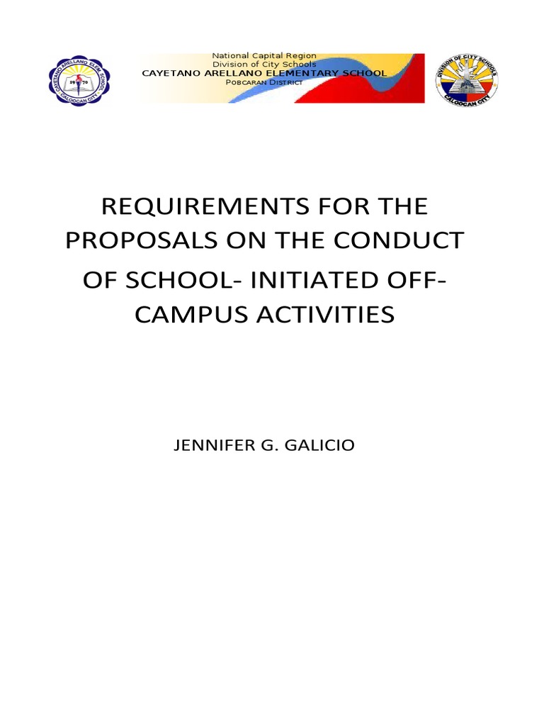 Off-Campus Activity Proposal Requirements | PDF | Medicine | Government