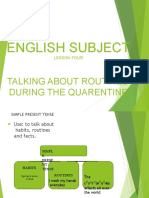 English Subject: Talking About Routines During The Quarentine