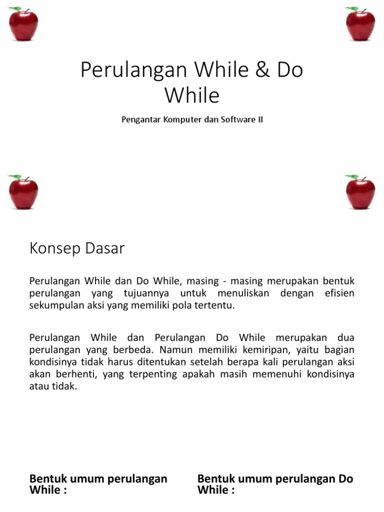 Perulangan While dan Do While dalam C++ | PDF