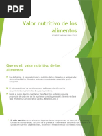 Valor Nutritivo de Los Alimentos