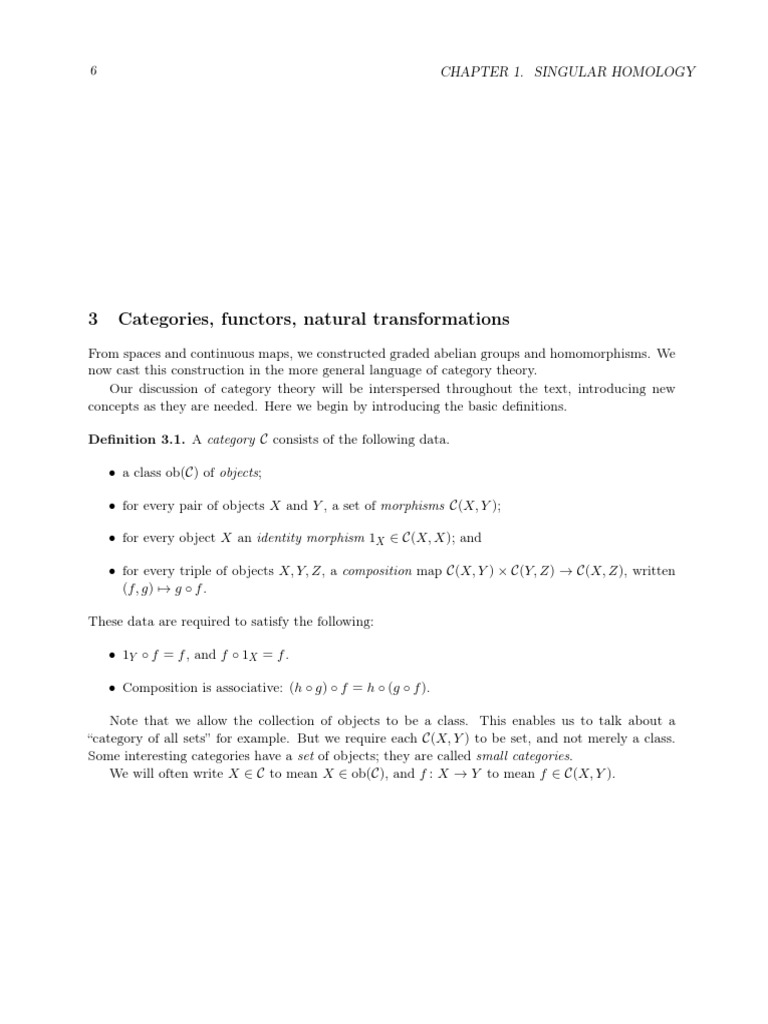 3 Categories, Functors, Natural Transformations | PDF | Category Theory ...