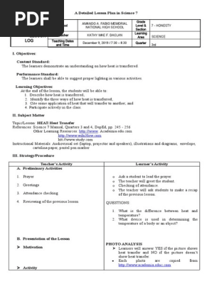 science 7 3rd cot lesson plan