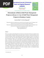 Determinants of Risk in Solid Waste Management Projects, in Kenya (A Case of Solid Waste Management Projects in Mombasa County)