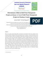 Determinants of Risk in Solid Waste Management Projects, in Kenya (A Case of Solid Waste Management Projects in Mombasa County)