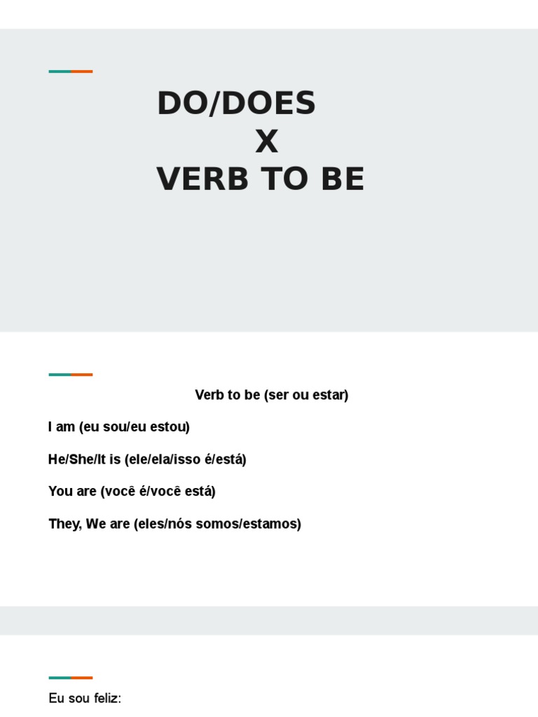 Do/does X Verb To Be Exercises | PDF