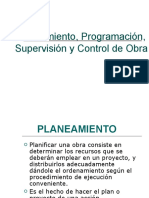 Planeamiento Programacion Supervision y Control de Obra