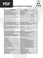 Vertex Project/Clients Portfolio: Client Names Products