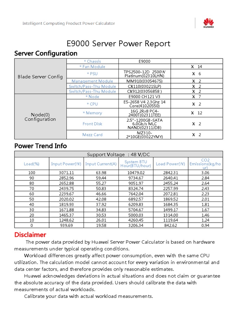 E9000 Blade Server Power Analysis | PDF | Computer Architecture ...
