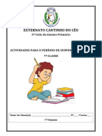 Atividades para alunos do 3o ciclo do ensino primário