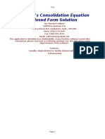 Terzaghi's Consolidation Equation - Closed Form Solution: Title
