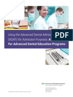 Using The Advanced Dental Admission Test (ADAT) For Admission Purposes: A Guide