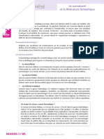 01 Fiche Synthese Le Surnaturel Et La Litterature Fantastique B2 PDF