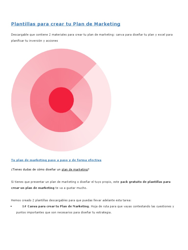 Plantillas Gratis para tu Plan de Marketing | PDF