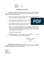 Affidavit of Loss (Olmedo)