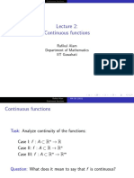 Continuous Functions: Rafikul Alam Department of Mathematics IIT Guwahati