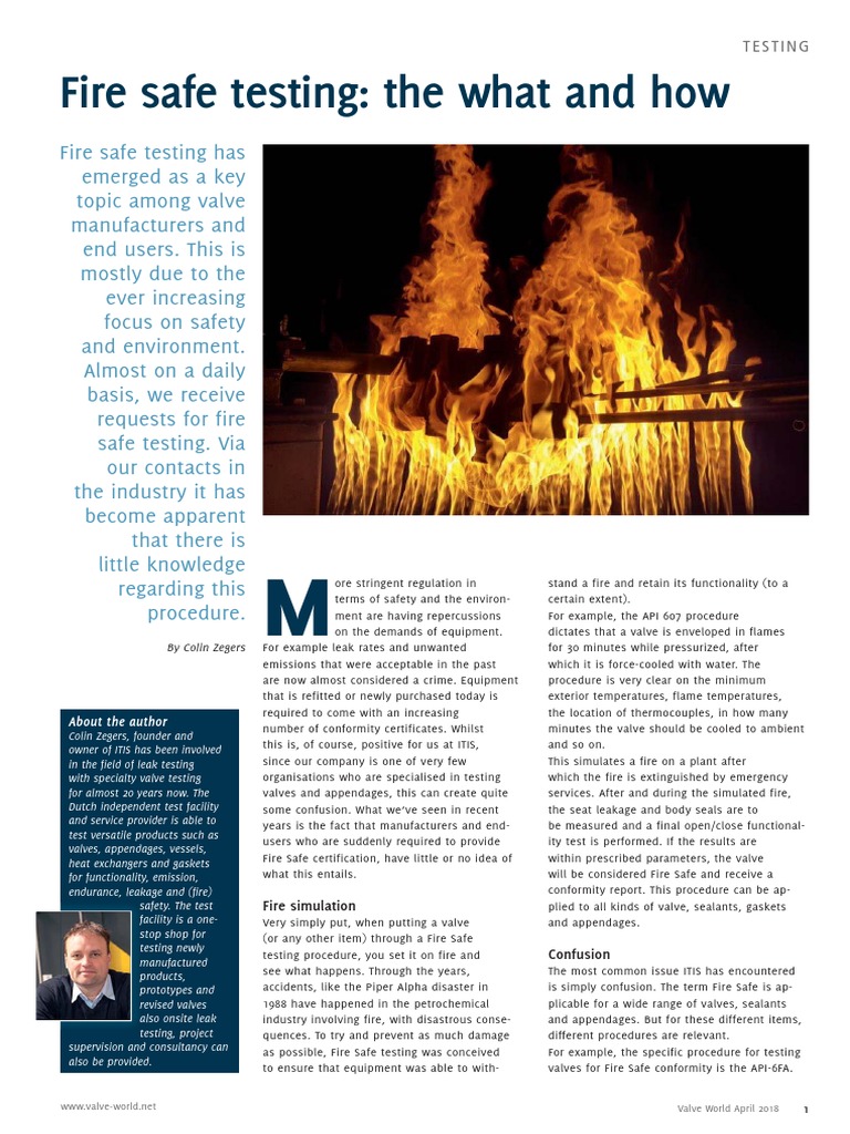 Fire Safe Testing for Valves Explained | PDF | Valve | Pipe (Fluid ...