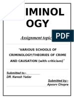 Criminology-SCHOOLS OF CRIMINOLOGY-Apoorv chopra-813-LLB 3 yr(4th SEM).docx