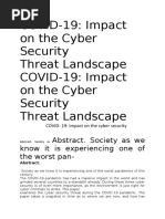 COVID-19: Impact On The Cyber Security Threat Landscape COVID-19: Impact On The Cyber Security Threat Landscape