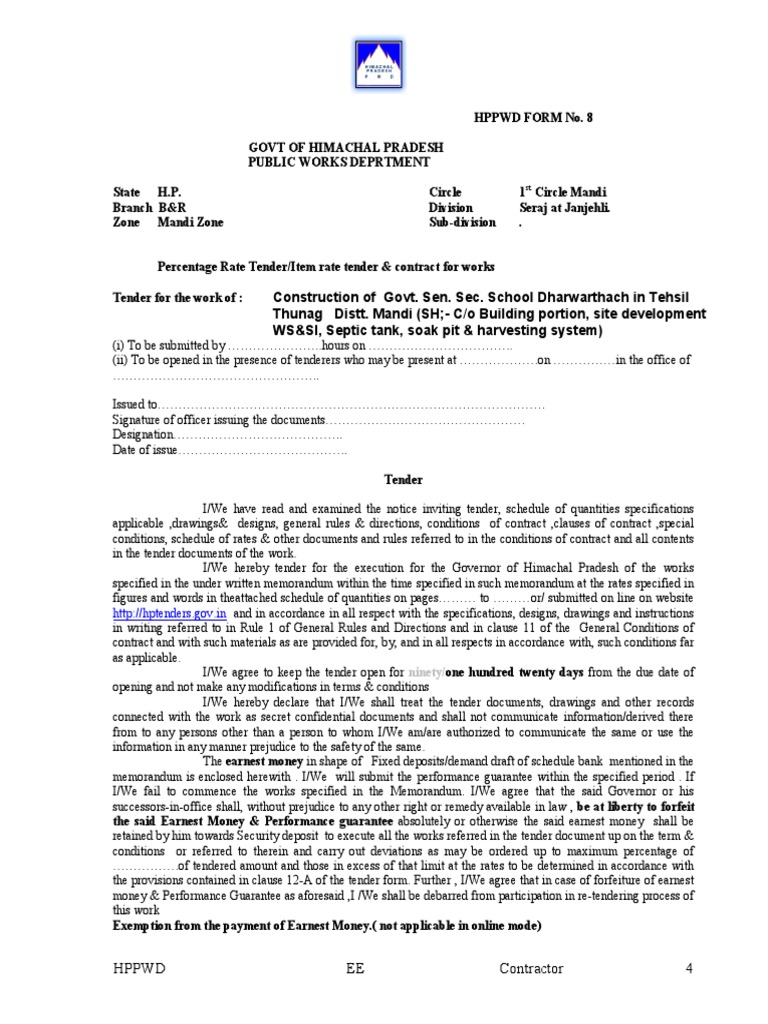 hppwd-form-no-8-percentage-item-rate-tender-for-construction-works