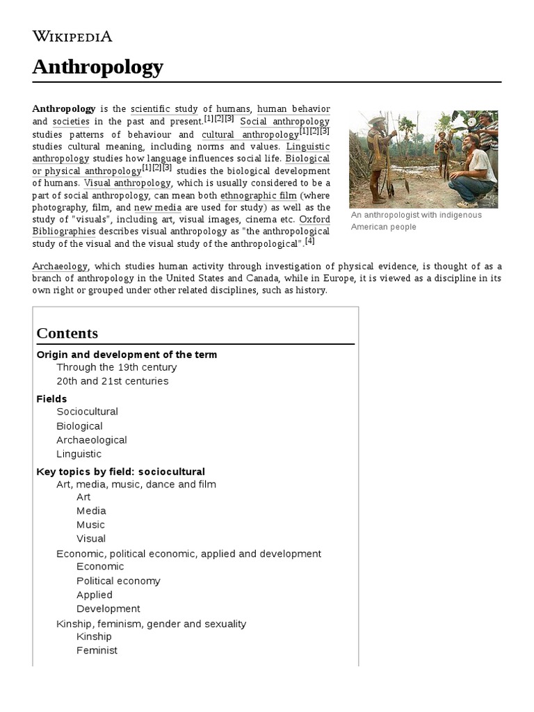 Anthropology: Anthropology Is The Scientific Study of Humans, Human ...