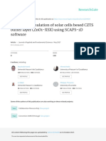 Numerical Simulation of Solar Cells Besed Czts Buffer Layer (Zno1-Xsx) Using Scaps-1D Software