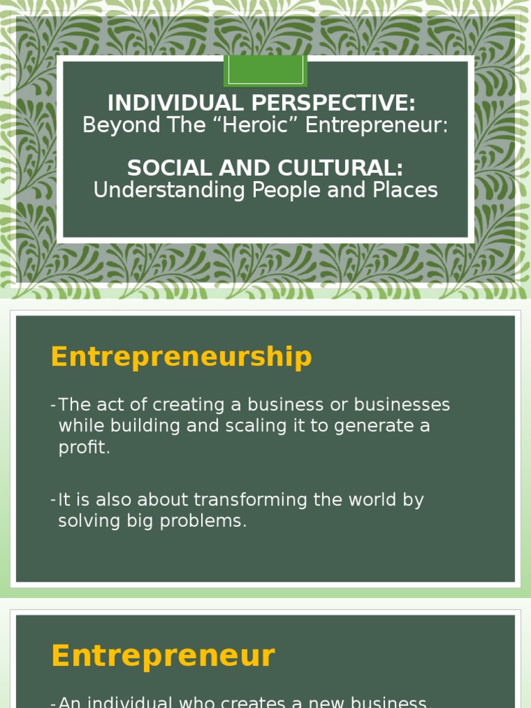 13 Individual and Social Perspective | PDF | Mindset | Entrepreneurship