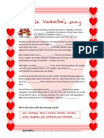 ST Valentines Story and Valentines Quiz Icebreakers Reading Comprehension Exercises Warmer - 43420