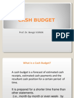 Cash Budget: Prof. Dr. Bengü VURAN