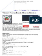 Calculate Pressure Drop in Filters and Strainers