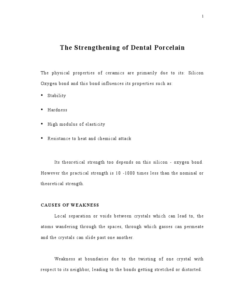 Strengthening Methods for Dental Ceramics | PDF | Fracture | Fracture ...