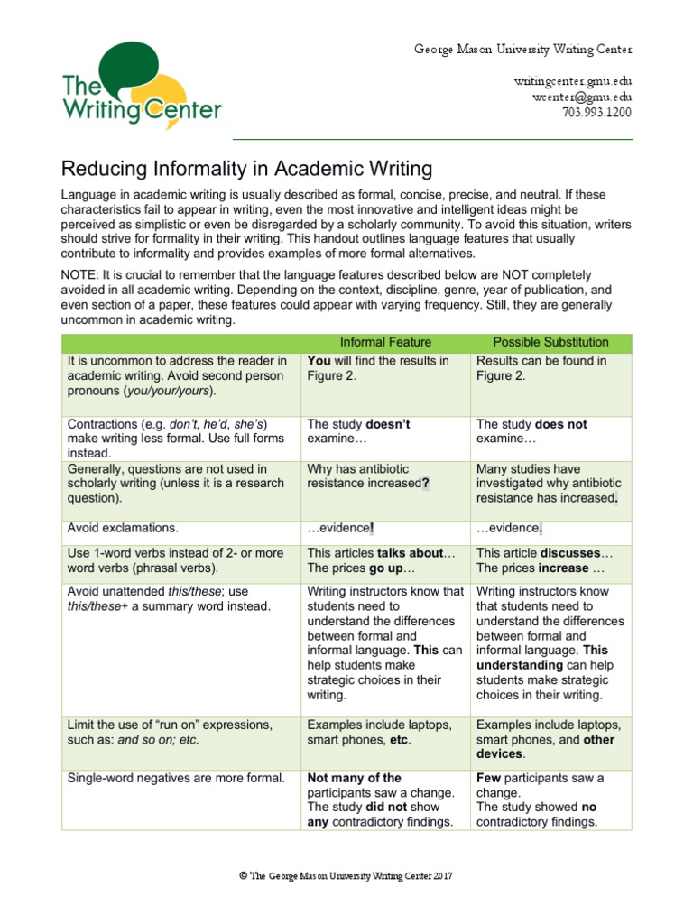 Reducing Informality in Academic WritingATI PDF | PDF | Adjective | Adverb