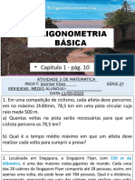 Trigonometria básica e atividades de matemática