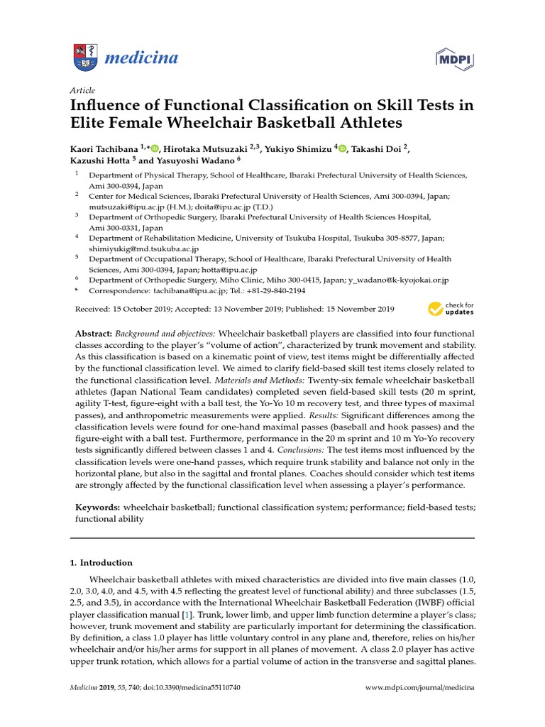 Influence of Functional Classification On Skill Te | PDF | Effect Size ...
