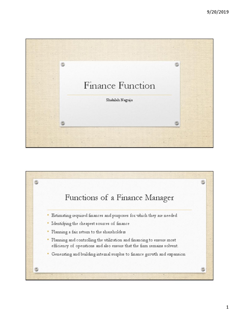 Functions and Sources of Finance Management | PDF | Financial Capital ...