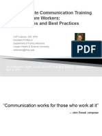 Health Literate Communication Training For Health Care Workers: Competencies and Best Practices