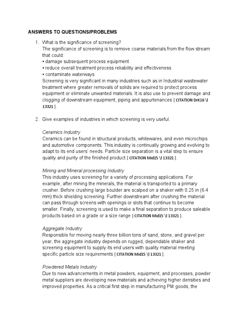 Answers To Questions/Problems Ceramics Industry PDF Materials
