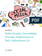 Redes Sociales, Comunidades Virtuales, Audiencias en La Red, y Aplicaciones 2.0