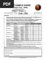 Fiitjee: Sample Paper