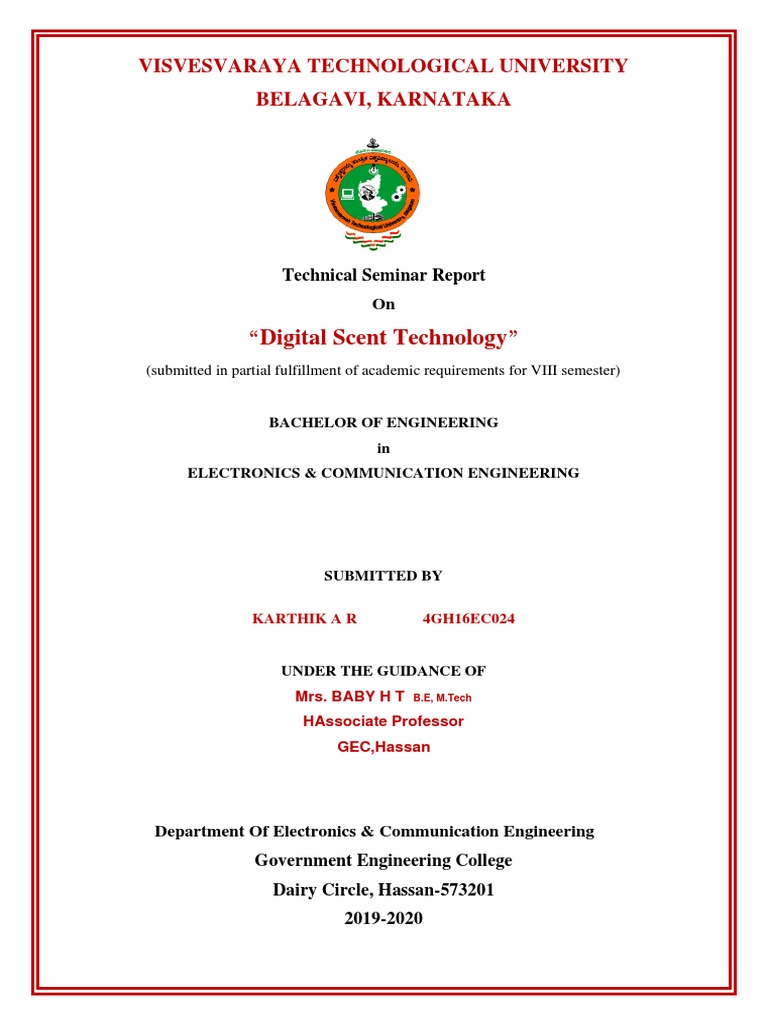 Digital Scent Technology Seminar Report | PDF | Computing And ...