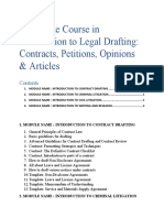 CONTENTS INDEX - Certificate Course in Introduction To Legal Drafting