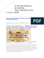 Cloreto de Magnésio para Que Serve, Indicações, Beneficios, Como Usar