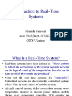 Introduction To Real-Time Systems: Manish Sarawat Asst. Prof (Dept. of MCA) GITS Udaipur