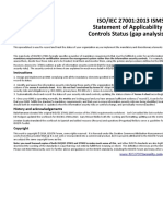 Iso/Iec 27001:2013 Isms Status, Statement of Applicability (Soa) and Controls Status (Gap Analysis) Workbook