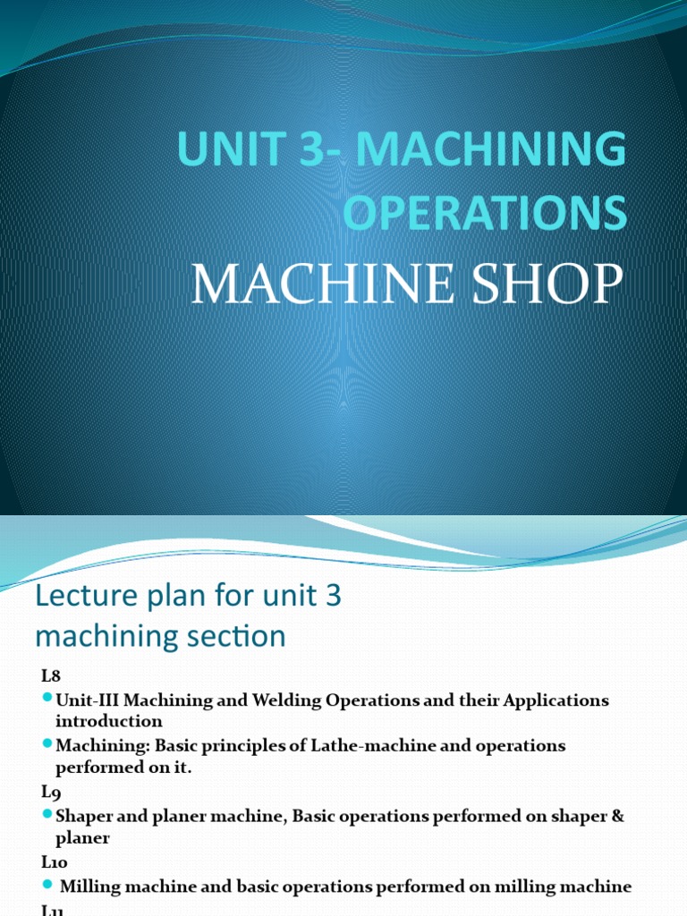 Overview of Machining Operations | PDF | Grinding (Abrasive Cutting ...