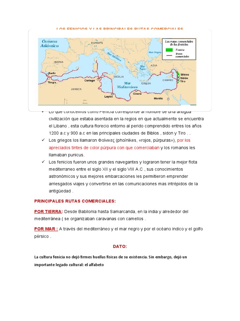 Rutas Comerciales de los Fenicios | PDF