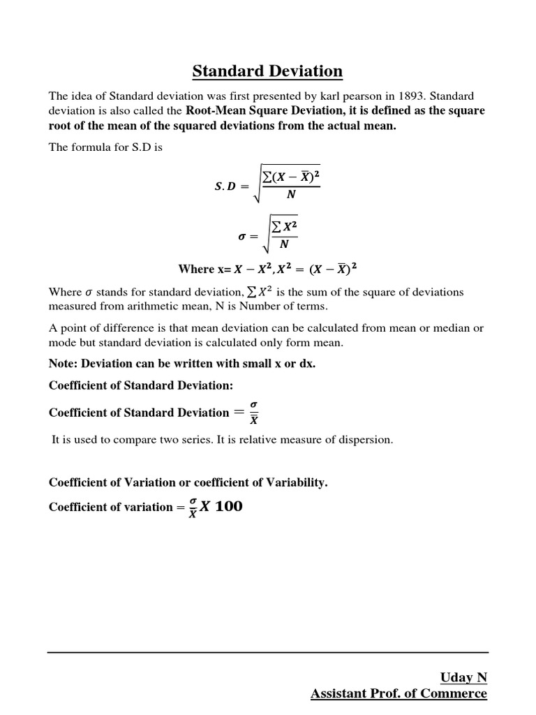 Standard Deviation Problems PDF Standard Deviation Variance