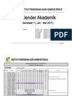 Kalendar Akademik Pelaksanaan Kurikulum Sem Jan 2011