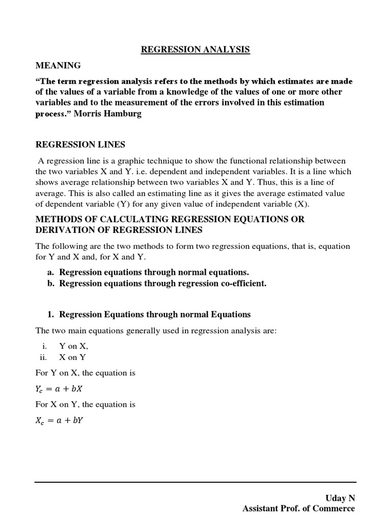 Regreesion Analysis | PDF | Regression Analysis | Linear Regression