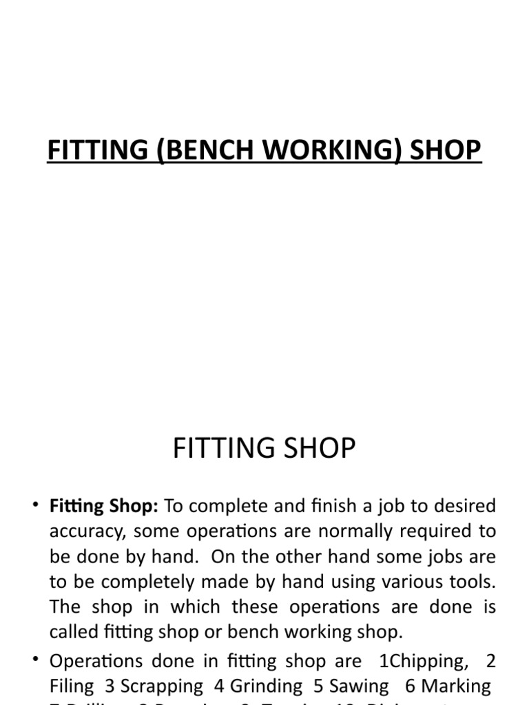 Fitting Shop Operations and Tools Guide | PDF
