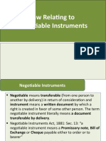 Law Relating To Negotiable Instruments